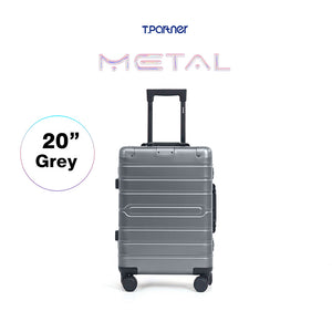 กระเป๋าเดินทางอลูมิเนียม T.partner รุ่น Metal Series ขนาด 20 นิ้ว สีเทา