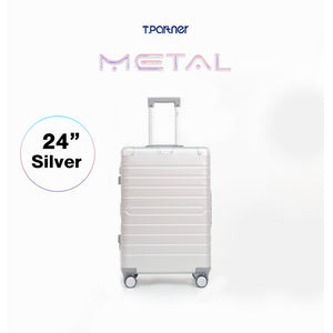 กระเป๋าเดินทางอลูมิเนียมสีเงิน ขนาด 24 นิ้ว รุ่น Metal Aluminium Series จาก T.partner