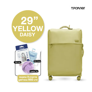 กระเป๋าเดินทาง T.partner สีเหลืองเดซี่ ขนาด 29 นิ้ว พร้อมอุปกรณ์เสริม