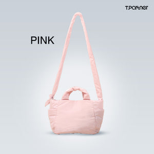 กระเป๋าสะพายสีชมพูไซส์มินิ Cozy Bag วัสดุนุ่ม