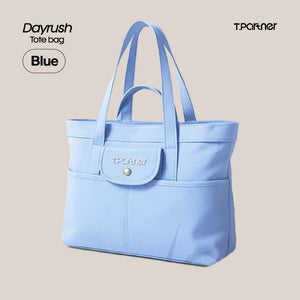 กระเป๋าโท้ท DayRush สีฟ้าสดใส ดีไซน์ทันสมัย พร้อมช่องใส่ของด้านหน้า