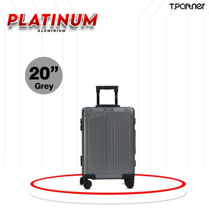 กระเป๋าเดินทางอลูมิเนียม Platinum Series ขนาด 20 นิ้ว สีเทา