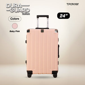 กระเป๋าเดินทางสีชมพูอ่อน ขนาด 24 นิ้ว รุ่น Dura Guard Series