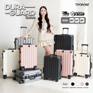 กระเป๋าเดินทาง Dura Guard Series สีดำ ชมพู ขาว และเงิน ดีไซน์ทันสมัย