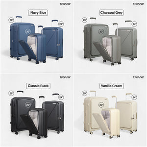 กระเป๋าเดินทางรุ่น Good Job Series มี 4 สี: น้ำเงิน, เทา, ดำ, ครีม ขนาด 24 และ 29 นิ้ว