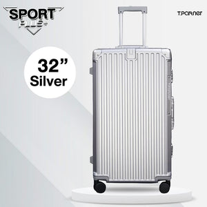 กระเป๋าเดินทางอลูมิเนียมสีเงิน Sport Plus+ ขนาด 32 นิ้ว ดีไซน์หรูหรา