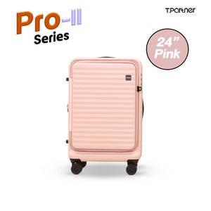 กระเป๋าเดินทางรุ่น Pro-II Series สีชมพู ขนาด 24 นิ้ว ดีไซน์ลายทางจาก T.Partner