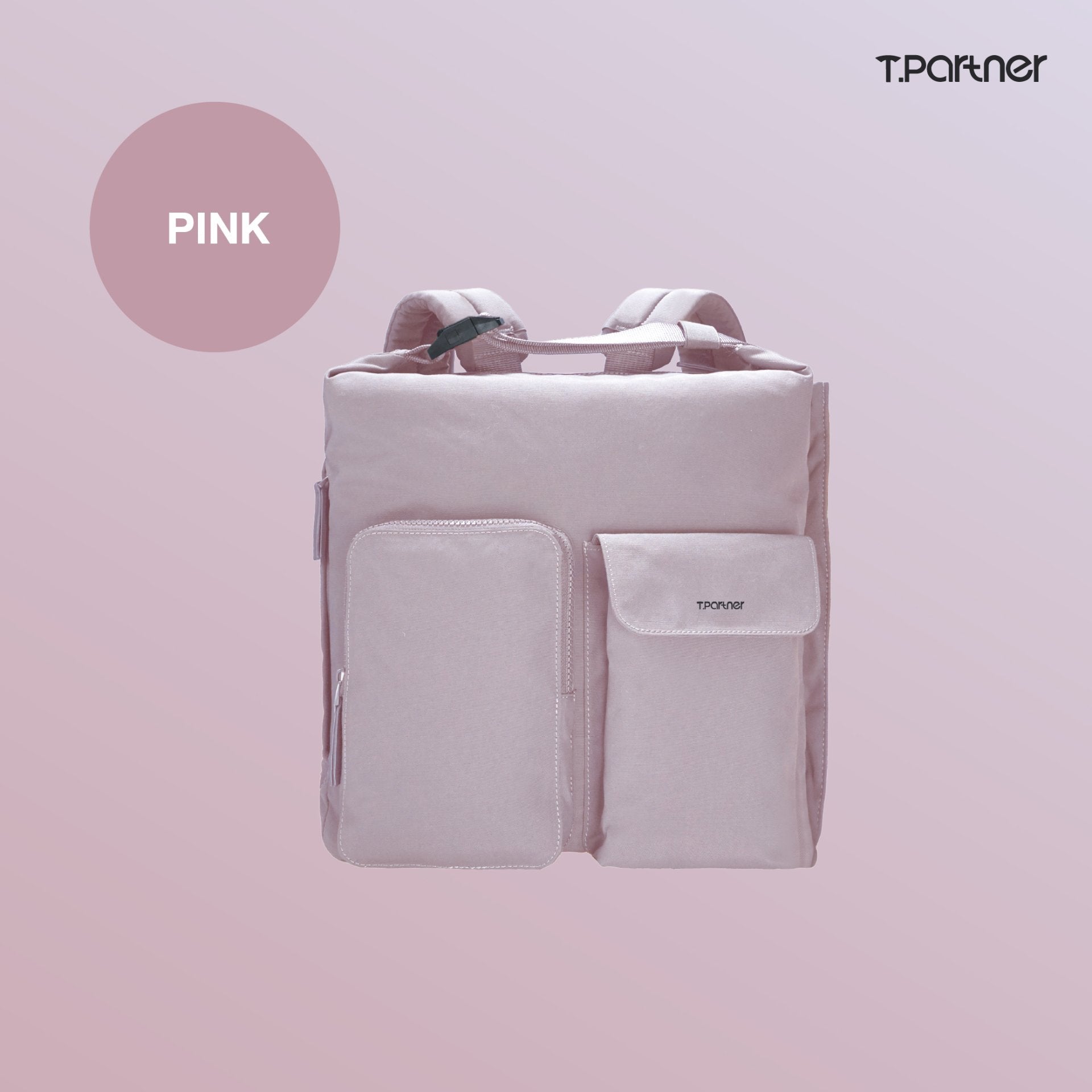 กระเป๋าเป้สะพายหลังสีชมพูอ่อน T.Partner รุ่น Everyday Backpack 4 in 1
