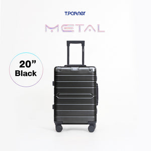 กระเป๋าเดินทางอลูมิเนียมสีดำขนาด 20 นิ้ว รุ่น Metal Aluminium Series