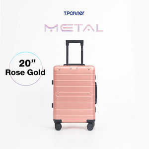กระเป๋าเดินทางอลูมิเนียม 20 นิ้ว สี Rose Gold รุ่น Metal Aluminium Series