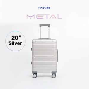 กระเป๋าเดินทางอลูมิเนียมสีเงิน ขนาด 20 นิ้ว รุ่น Metal Aluminium Series