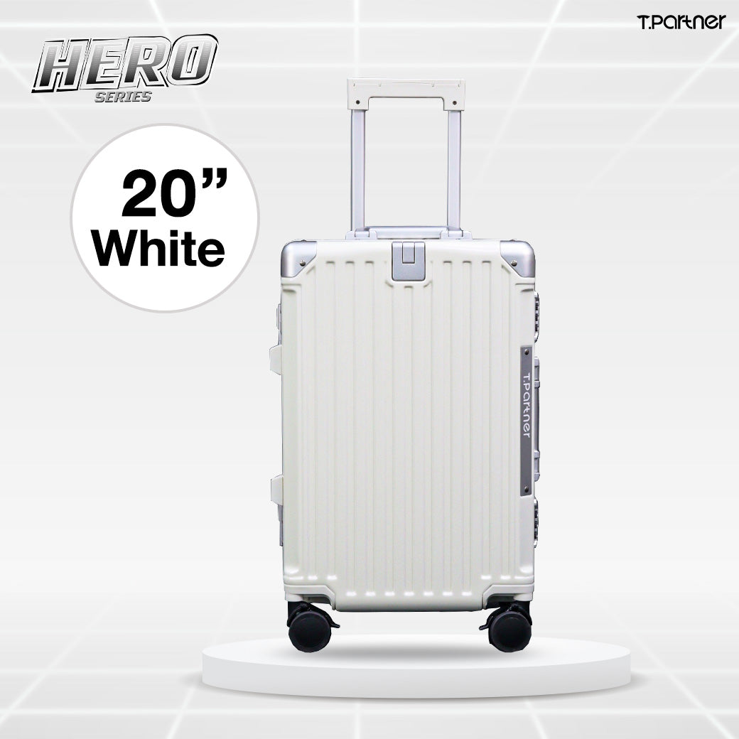 กระเป๋าเดินทาง Hero Series สีขาว ขนาด 20 นิ้ว ดีไซน์ทันสมัย