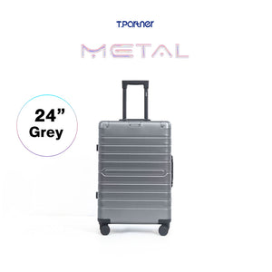 กระเป๋าเดินทางอลูมิเนียมสีเทาขนาด 24 นิ้ว รุ่น Metal Aluminium Series