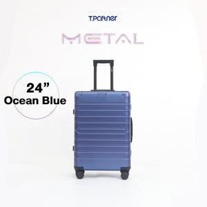 กระเป๋าเดินทางอลูมิเนียมสีน้ำเงินมหาสมุทร ขนาด 24 นิ้ว รุ่น Metal Aluminium Series
