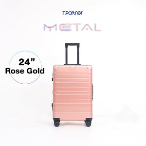 กระเป๋าเดินทางอลูมิเนียมสี Rose Gold ขนาด 24 นิ้ว รุ่น Metal Aluminium Series
