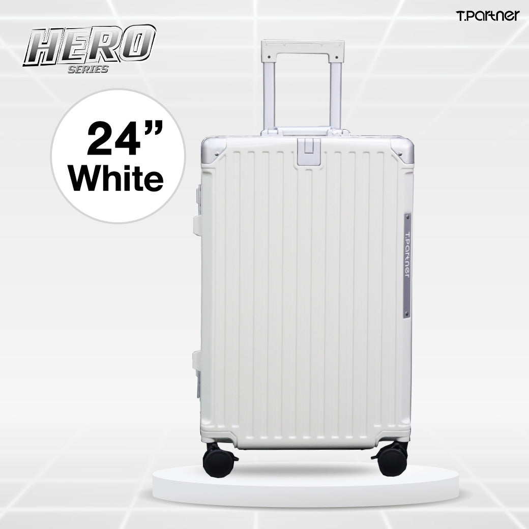 กระเป๋าเดินทาง Hero Series สีขาว ขนาด 24 นิ้ว ดีไซน์ทันสมัย
