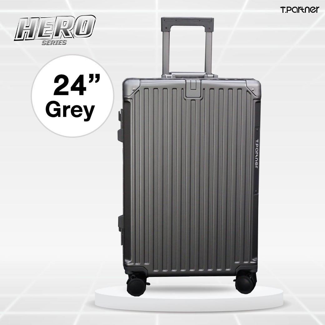 กระเป๋าเดินทาง Hero Series ขนาด 24 นิ้ว สีเทา ดีไซน์ทันสมัย