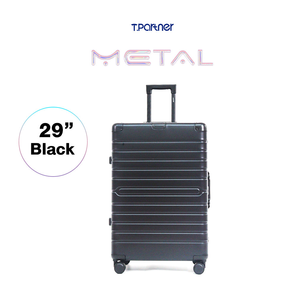 กระเป๋าเดินทางอลูมิเนียมสีดำขนาด 29 นิ้ว รุ่น Metal Aluminium Series