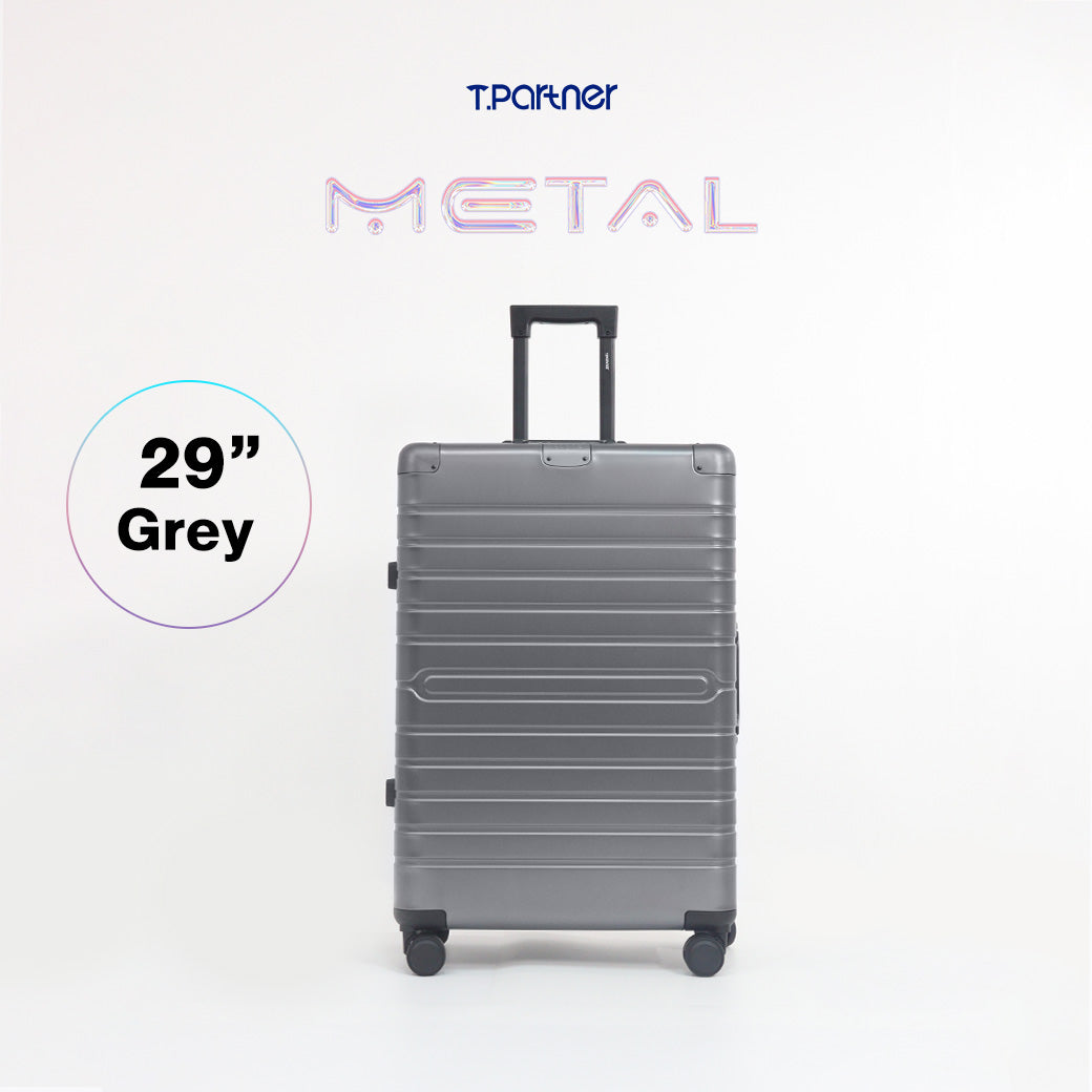 กระเป๋าเดินทางอลูมิเนียมสีเทา ขนาด 29 นิ้ว รุ่น Metal Aluminium Series