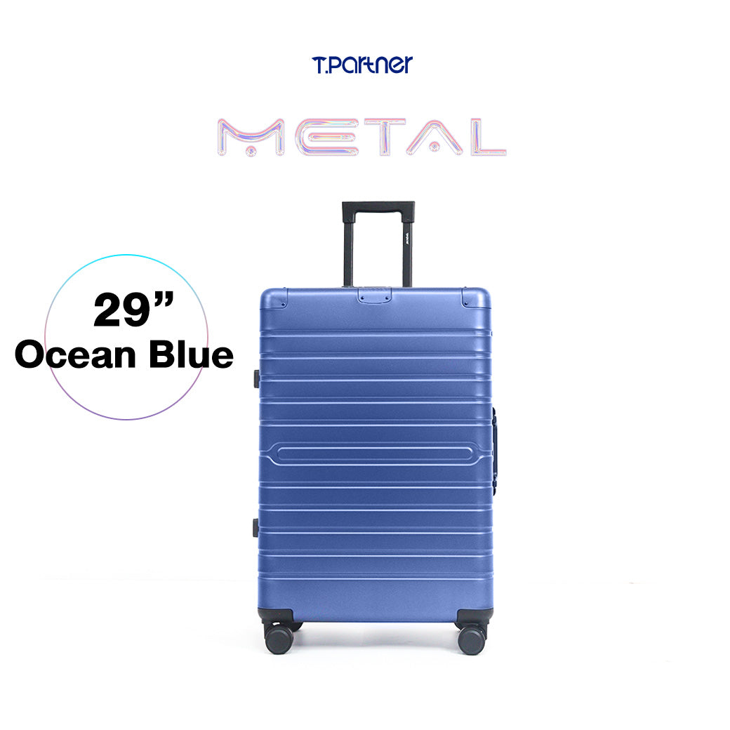 กระเป๋าเดินทางอลูมิเนียมสีน้ำเงินมหาสมุทร ขนาด 29 นิ้ว รุ่น Metal Aluminium Series