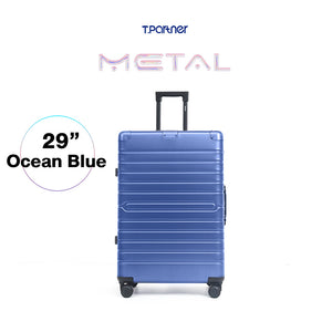กระเป๋าเดินทางอลูมิเนียมสีน้ำเงินมหาสมุทร ขนาด 29 นิ้ว รุ่น Metal Aluminium Series