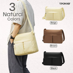 กระเป๋าสะพายข้าง All Day Tote Bag สีเบจ สีน้ำตาล และสีดำจาก T.PARTNER