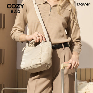 กระเป๋าสะพายข้าง Cozy Bag สีเบจ ขนาดมินิ ดีไซน์น่ารัก เหมาะสำหรับพกพา