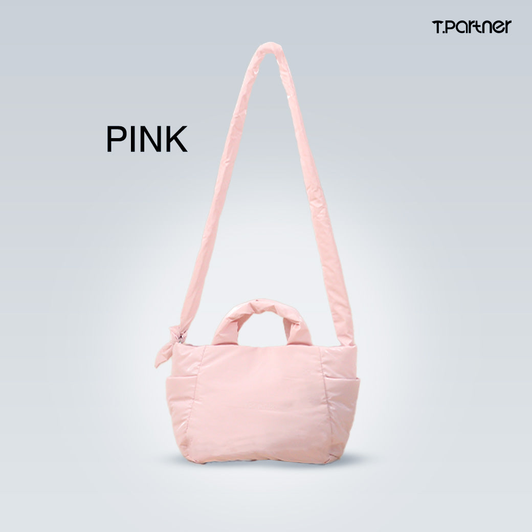 กระเป๋าสะพายสีชมพูไซส์มินิ Cozy Bag วัสดุนุ่ม