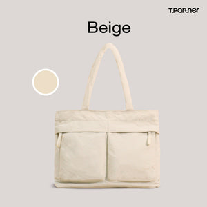 กระเป๋าโท้ท Easy Bag สีเบจ ดีไซน์เรียบหรู เหมาะกับการใช้งานในชีวิตประจำวัน