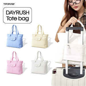 กระเป๋าโท้ท DayRush สีฟ้า ชมพู เหลือง และขาว ดีไซน์ทันสมัย เหมาะสำหรับทุกการเดินทาง
