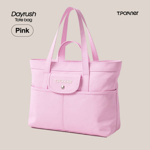 กระเป๋าโท้ท DayRush สีชมพู ดีไซน์ทันสมัย พร้อมช่องใส่ของด้านนอก
