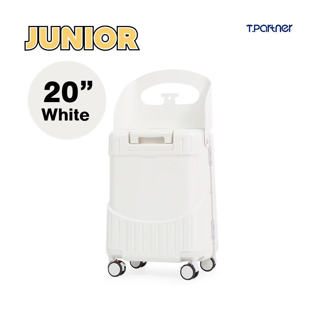 กระเป๋าเดินทางนั่งได้ JUNIOR SERIES สีขาว ขนาด 20 นิ้ว ล้อลาก 4 ล้อ