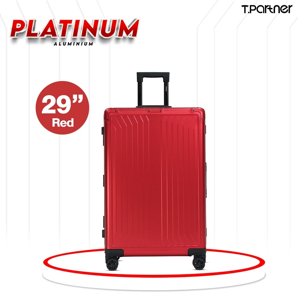 กระเป๋าเดินทางอลูมิเนียมสีแดงขนาด 29 นิ้ว รุ่น Platinum Aluminium Series