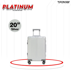 กระเป๋าเดินทางอลูมิเนียมสีเงิน ขนาด 20 นิ้ว รุ่น Platinum Aluminium Series