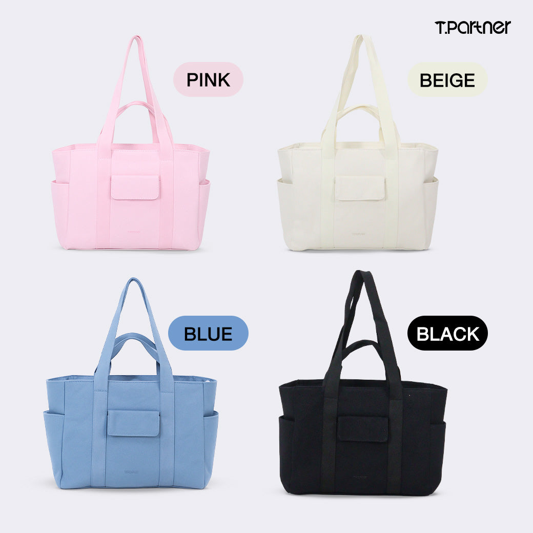 กระเป๋า Tote One day สี่สี ชมพู เบจ ฟ้า ดำ ดีไซน์เรียบหรู