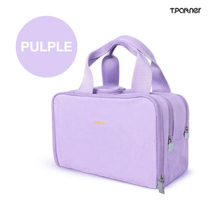 กระเป๋าเครื่องสำอางสีม่วงอ่อน T.PARTNER ดีไซน์สวยงาม พกพาสะดวก