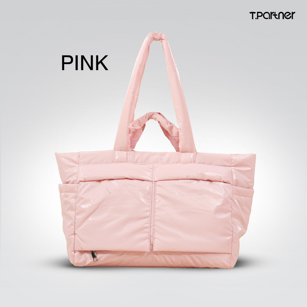 กระเป๋าสะพายข้างขนาดใหญ่สีชมพู Cozy Max bag ดีไซน์ทันสมัย