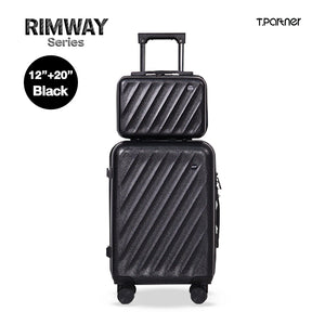 กระเป๋าเดินทาง Rimway Series สีดำ ขนาด 12 นิ้ว และ 20 นิ้ว ดีไซน์ลายขวาง