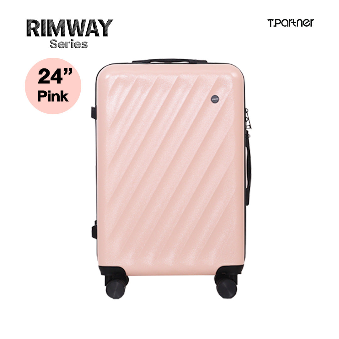 กระเป๋าเดินทาง Rimway Series ขนาด 24 นิ้ว สีชมพู ดีไซน์ลายคลื่น
