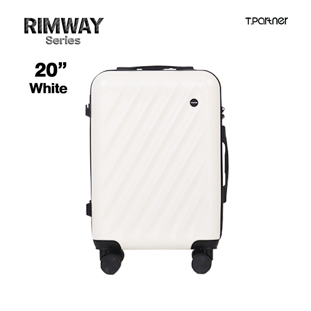กระเป๋าเดินทาง Rimway Series ขนาด 20 นิ้ว สีขาว ดีไซน์ลายขวาง