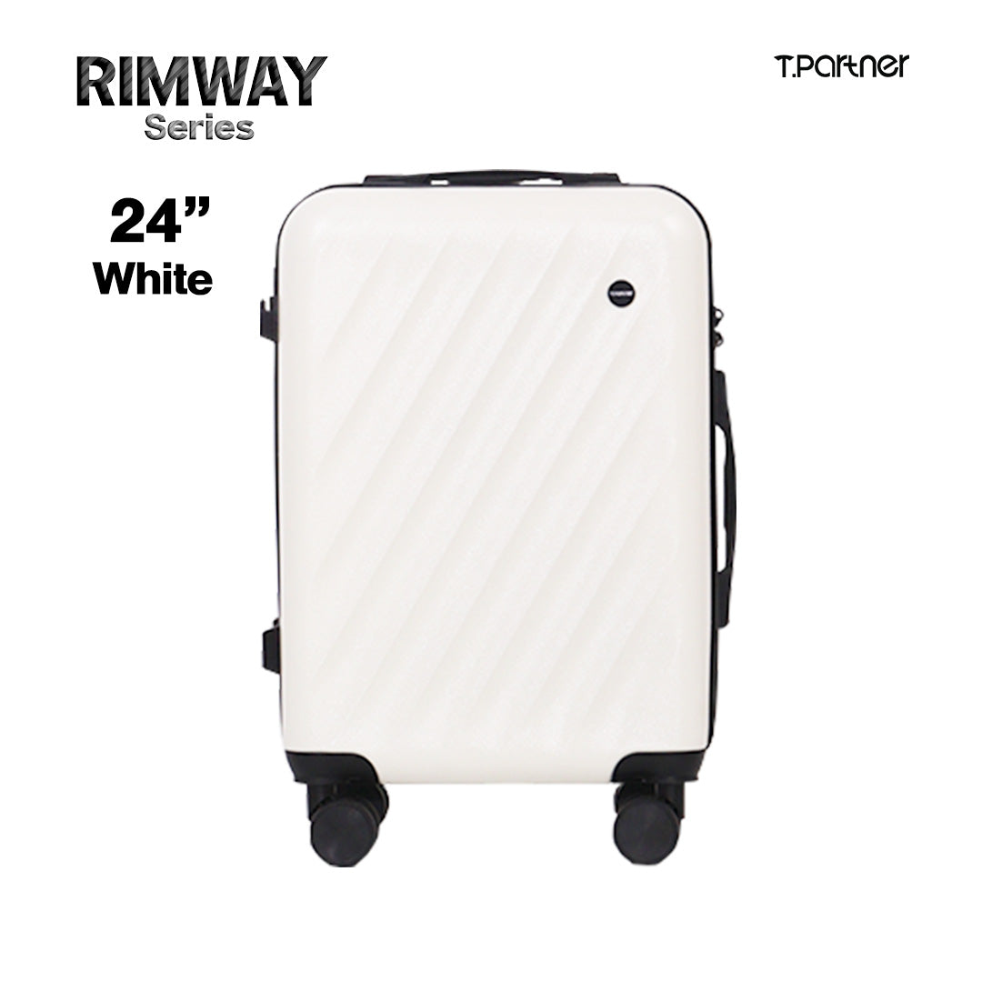กระเป๋าเดินทาง Rimway Series ขนาด 24 นิ้ว สีขาว ดีไซน์ลายข้าวหลามตัด