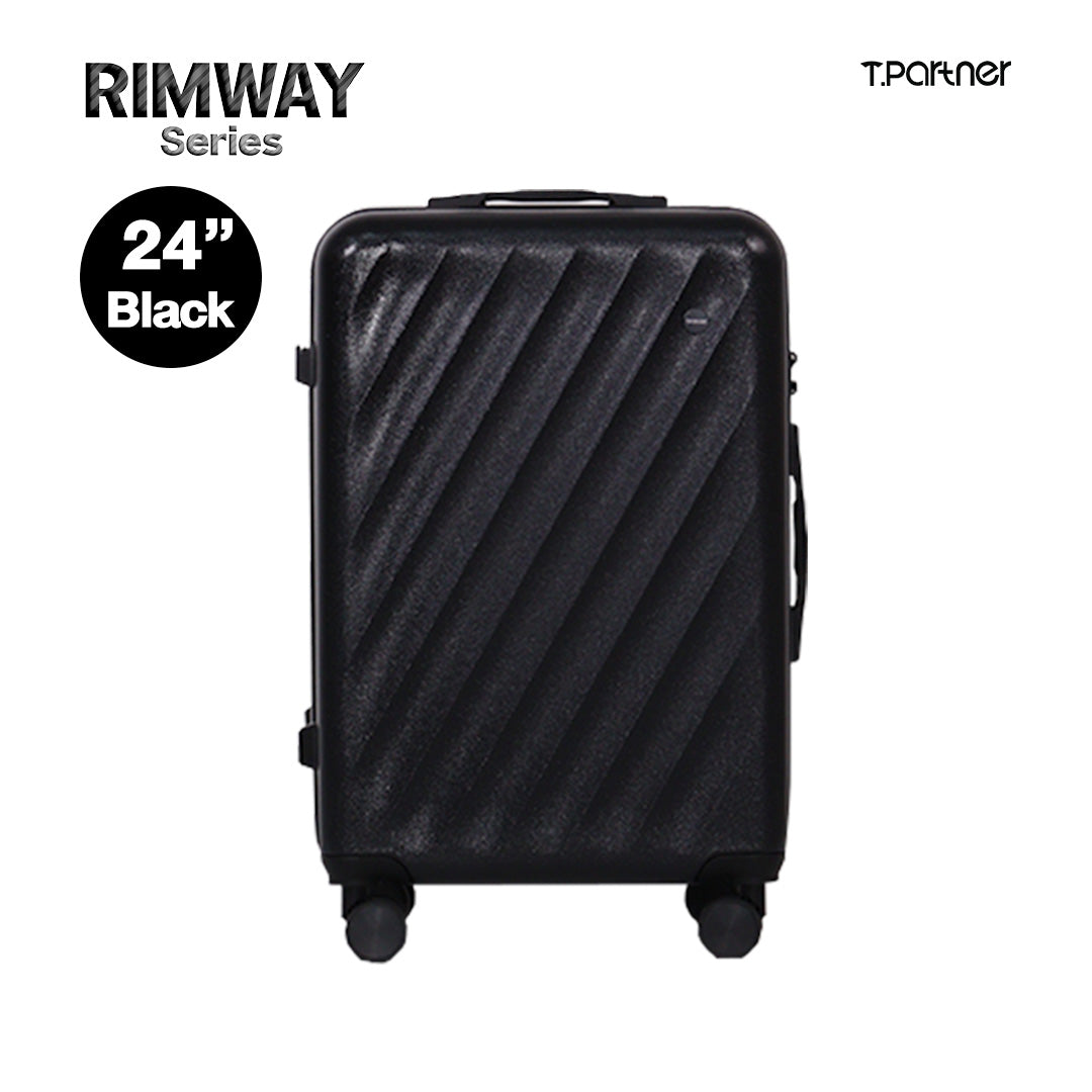 กระเป๋าเดินทาง Rimway Series สีดำ ขนาด 24 นิ้ว ดีไซน์ลายขวาง