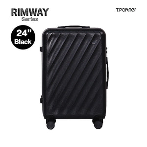 กระเป๋าเดินทาง Rimway Series สีดำ ขนาด 24 นิ้ว ดีไซน์ลายขวาง
