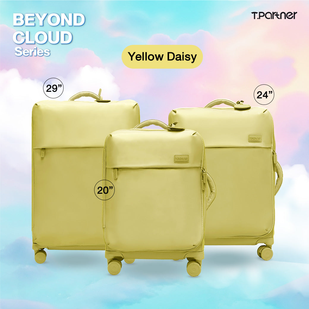 กระเป๋าเดินทาง Beyond Cloud Series สีเหลืองลายดอกไม้ มี 3 ขนาด 20, 24, 29 นิ้ว