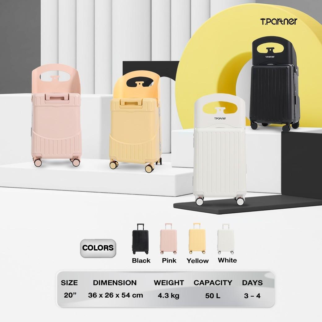 กระเป๋าเดินทางนั่งได้ JUNIOR SERIES สีชมพูอ่อน สีเหลือง สีขาว และสีดำ ขนาด 20 นิ้ว