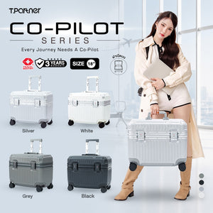 กระเป๋าเดินทาง Co-Pilot Cabin ขนาด 18 นิ้ว สีเงิน สีขาว สีเทา และสีดำ