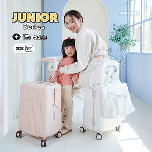 กระเป๋าเดินทางนั่งได้ JUNIOR SERIES สีชมพูอ่อน ขนาด 20 นิ้ว สำหรับเด็กและผู้ใหญ่