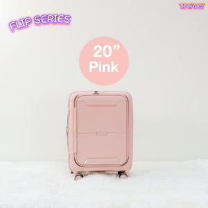กระเป๋าเดินทางขนาด 20 นิ้ว สีชมพูอ่อน รุ่น Flip Series ดีไซน์สวยงาม