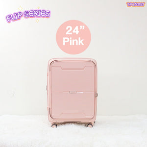 กระเป๋าเดินทางสีชมพูขนาด 24 นิ้ว รุ่น Flip Series ดีไซน์ทันสมัย