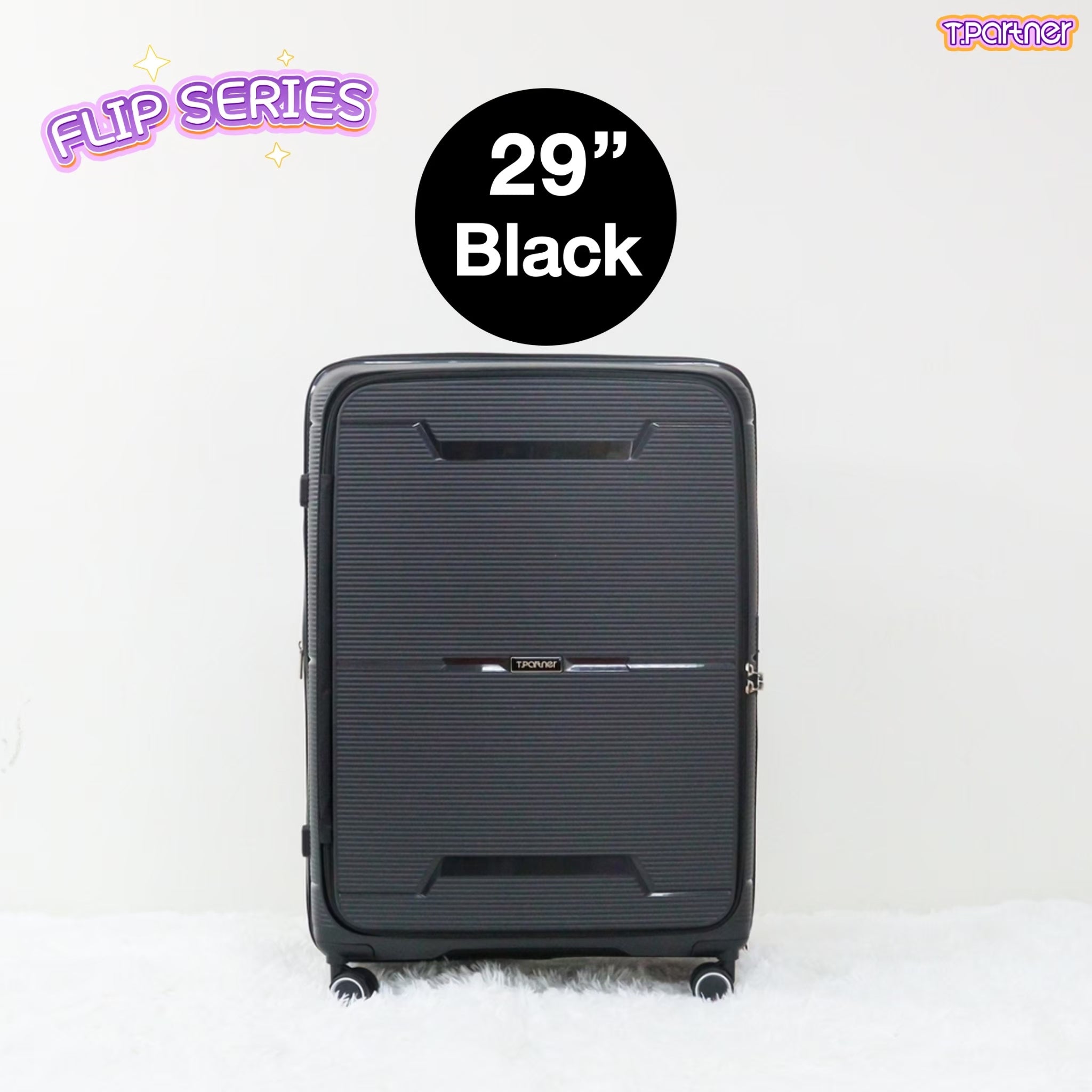 กระเป๋าเดินทางสีดำขนาด 29 นิ้ว รุ่น Flip Series ดีไซน์ทันสมัย
